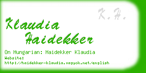 klaudia haidekker business card